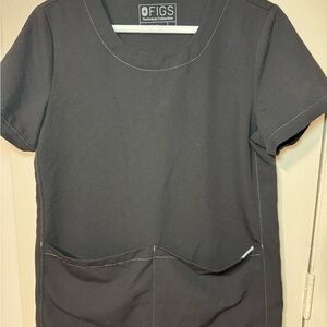 FIGS Women's Black Rama Scrub Top- Medium